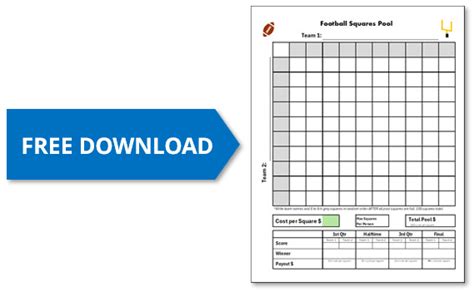 Football Squares Pool – Free Downloads for PDF, Excel, Google .